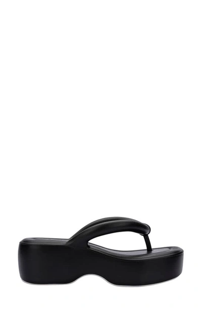 Shop Melissa Free Platform Flip Flop In Beige/ Black