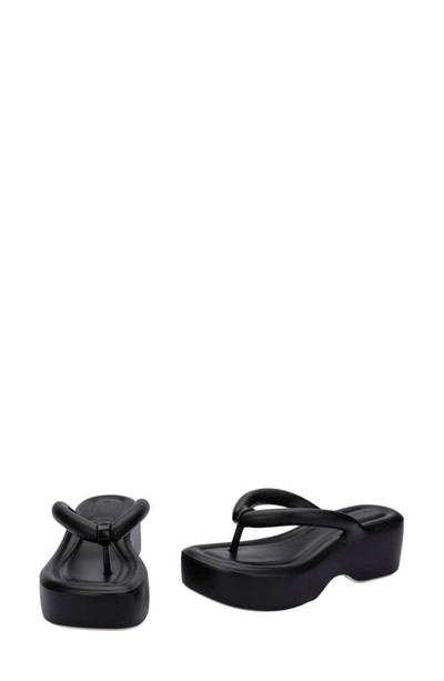 Shop Melissa Free Platform Flip Flop In Beige/ Black