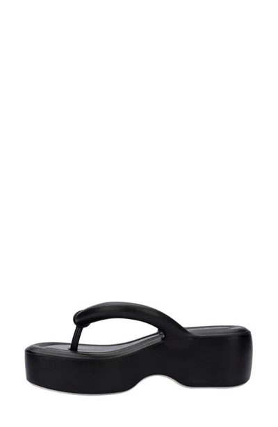 Melissa Free Platform Flip Flop In Beige/ Black