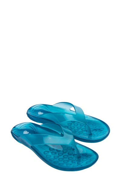 Shop Melissa The Real Jelly Flip Flop In Clear Blue