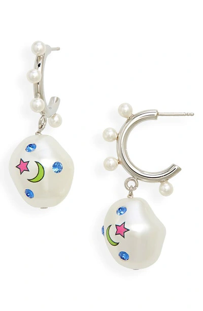 Shop Safsafu Jelly Galaxy Single Drop Huggie Hoop Earring In Silver