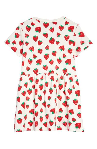 Shop Stella Mccartney Kids' Strawberry Print Cotton Fit & Flare Dress In 100ro Red