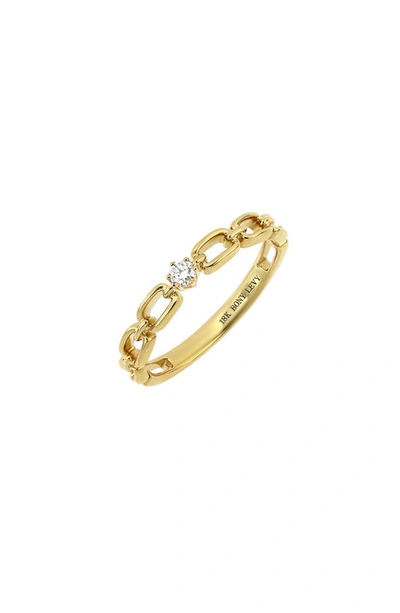 Shop Bony Levy Varda Solitaire Diamond Link Ring In 18k Yellow Gold