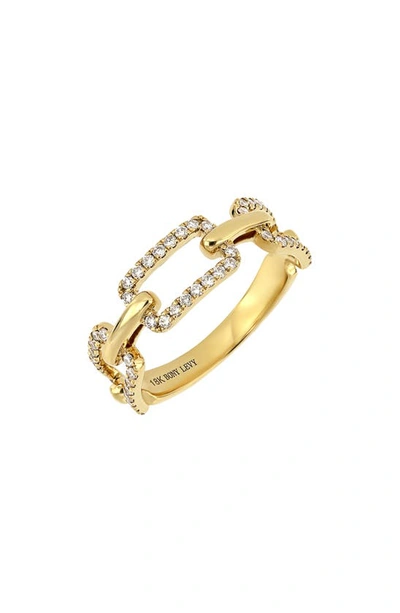 Bony Levy Varda Pavé Diamond Link Ring In 18k Yellow Gold