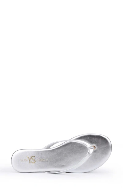 Yosi Samra Rivington Flip Flop In Silver