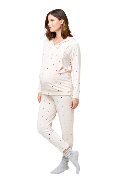 Shop Nom Maternity Simone Maternity/nursing Hoodie In Dots