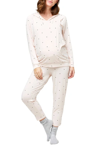 Shop Nom Maternity Simone Maternity/nursing Hoodie In Dots