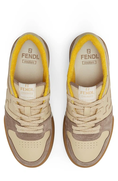 Shop Fendi Ff Match Sneaker In Beige