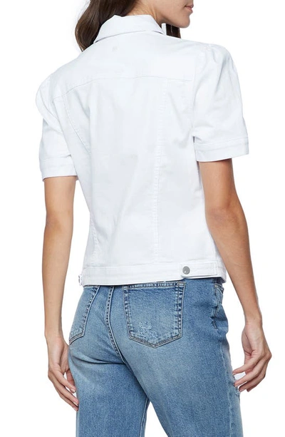 Wash Lab Denim Puff Sleeve Denim Jacket In Bleached White