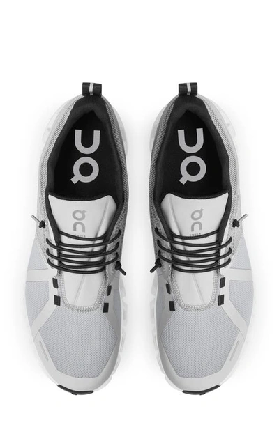 On Cloud 5 Waterproof Running Shoe In Glacier/ White