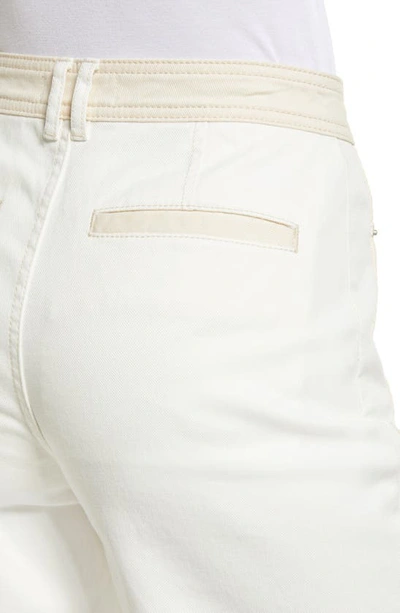 Shop Something Navy Two-tone High Waist Wide Leg Jeans In Ivory