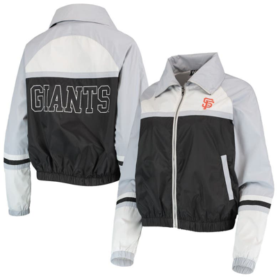 Shop The Wild Collective Black San Francisco Giants Colorblock Track Raglan Full-zip Jacket