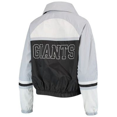 The Wild Collective Black San Francisco Giants Colorblock Track Raglan Full-zip Jacket In Black