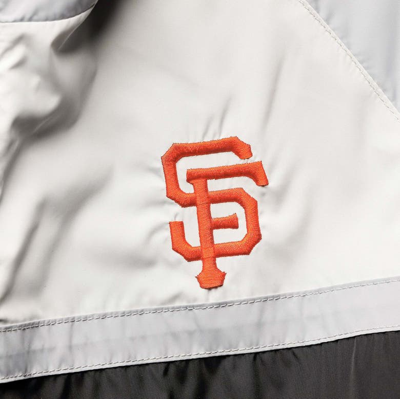 The Wild Collective Black San Francisco Giants Colorblock Track Raglan Full-zip Jacket In Black
