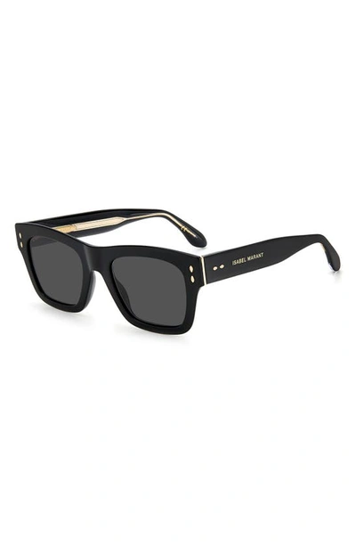 Shop Isabel Marant 51mm Square Sunglasses In Black / Grey