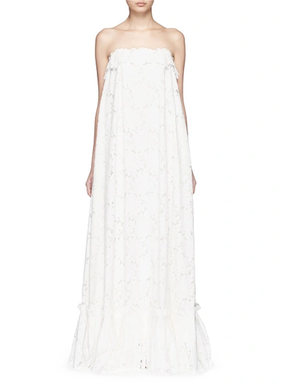 Shop Lanvin Guipure Lace Strapless Tier Wedding Gown