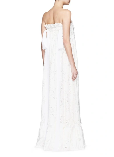 Shop Lanvin Guipure Lace Strapless Tier Wedding Gown