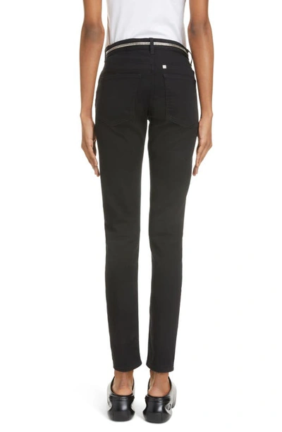 Shop Givenchy 4g Zip Detail Slim Fit Jeans In 001-black