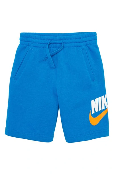 Shop Nike Sportswear Kids' Club Fleece Shorts In Photo Blue