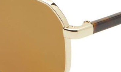 Prada 57mm Polarized Rectangular Sunglasses In Pale Gold