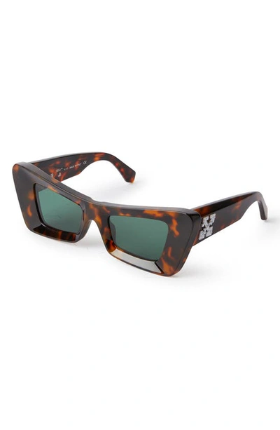 Off-white Accra Arrow Acetate Cat-eye Sunglasses In Havana