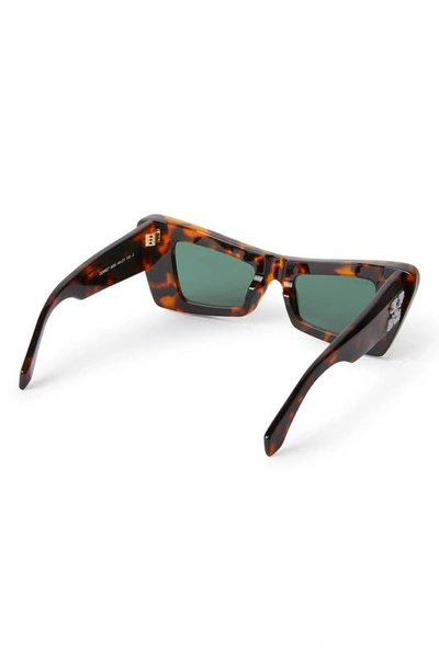 Off-white Accra Arrow Acetate Cat-eye Sunglasses In Havana
