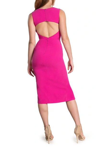 Shop Dress The Population Maeve Back Cutout Body-con Dress In Bright Fuchsia