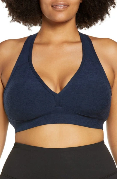 Shop Beyond Yoga Lift Your Spirits Sports Bra In Nocturnal Navy