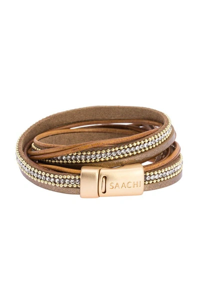 Shop Saachi Flaunt Bracelet In Camel