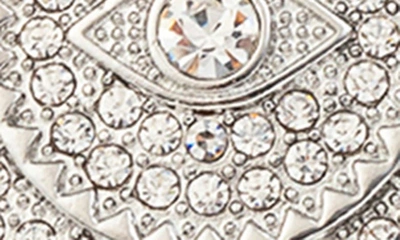 Shop Eye Candy Los Angeles Hamsa Cz Pavé Pendant Necklace In Silver