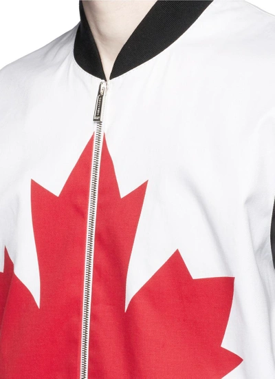 Dsquared2 Canadian Maple Leaf Print Bomber Jacket In 白色 | ModeSens
