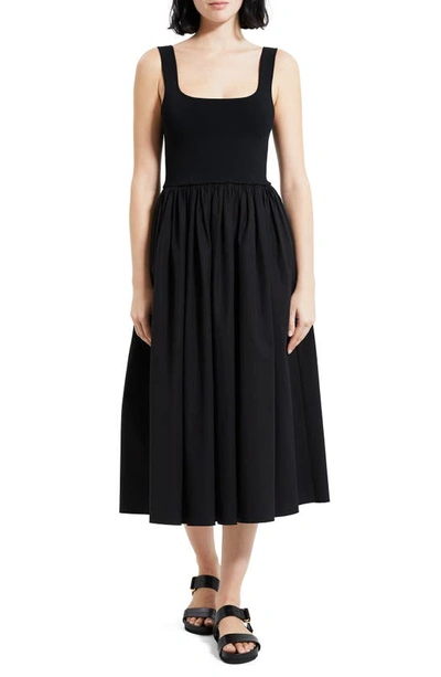 Shop Theory Gloss Midi Dress In Black