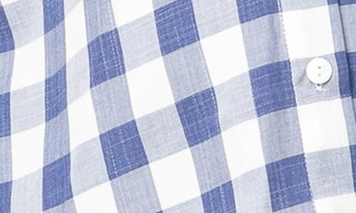 Nom Maternity Provence Print Maternity Shirt In Navy/ White Plaid