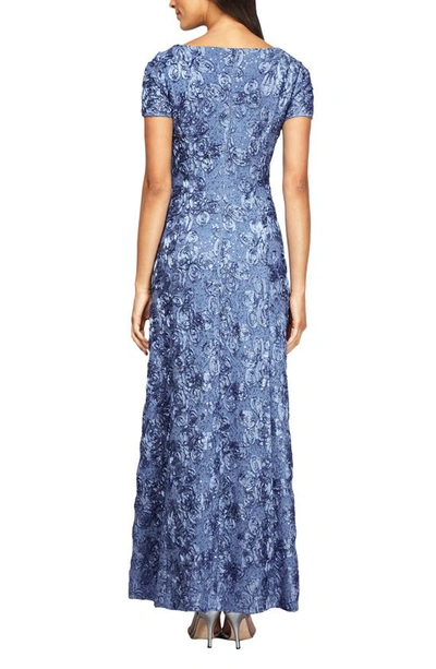 Shop Alex Evenings Embellished Lace A-line Evening Gown In Brush Periwinkle
