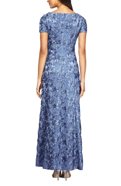 Alex Evenings Embellished Lace A-line Evening Gown In Brush Periwinkle