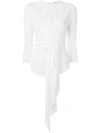 GIVENCHY GIVENCHY DRAPED WRAP BLOUSE - WHITE,DRYCLEANONLY