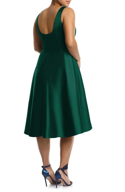 Shop Alfred Sung High/low Cocktail Dress In Hunter