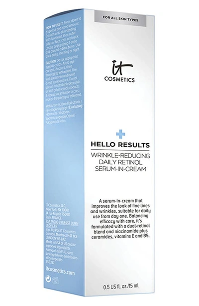It Cosmetics Hello Results Wrinkle-reducing Daily Retinol Serum-in-cream 1.7 oz/ 50 ml