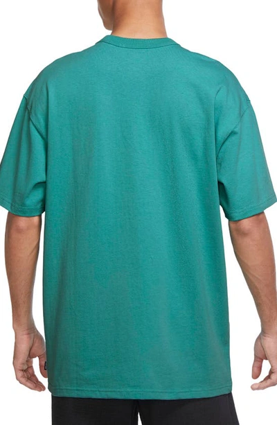 Shop Nike Premium Essential Cotton T-shirt In Washed Teal/ Black