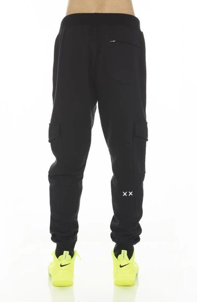 Shop Cult Of Individuality French Terry Cargo Sweatpants In Black
