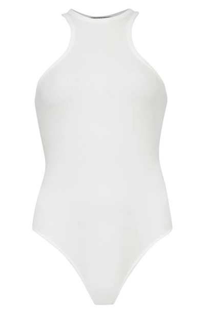 Shop Allsaints Norma Halter Neck Bodysuit In Optic White