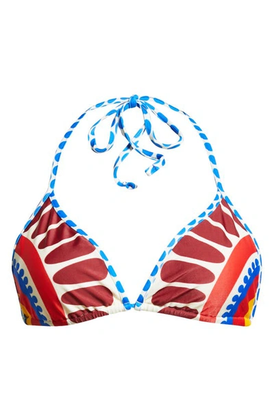 Shop La Doublej Solar Print Triangle Bikini Top In Solar Placee