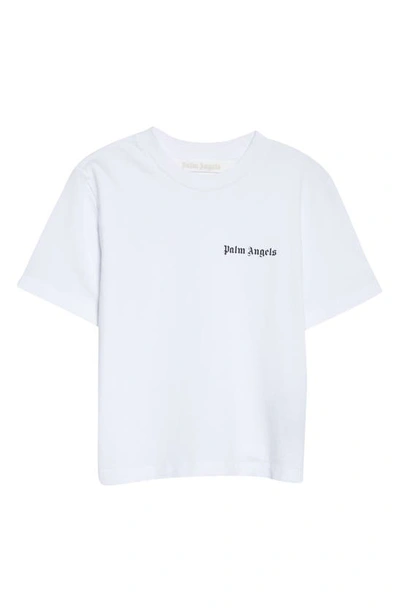 Shop Palm Angels Classic Cotton Logo Tee In White Black