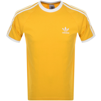 Shop Adidas Originals 3 Stripe T Shirt Yellow