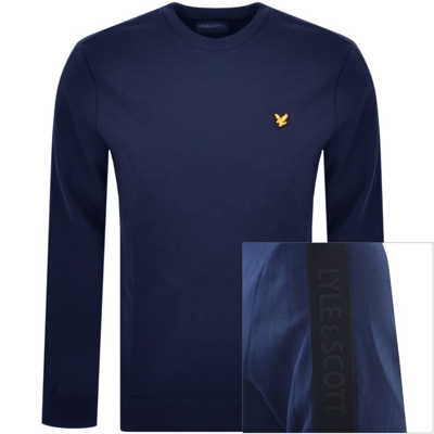 Shop Lyle & Scott Lyle And Scott Crew Neck Sweatshirt Navy