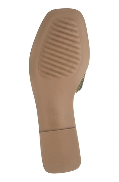 Steven New York Harlien Croc Embossed Slide Sandal In Gold Croco