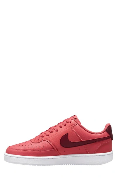 Shop Nike Court Vision Low Sneaker In Archaeo Pink/dk Beetroot-white