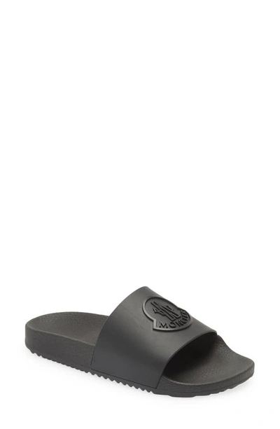 Shop Moncler Kids' Basile Slide Sandal In Black