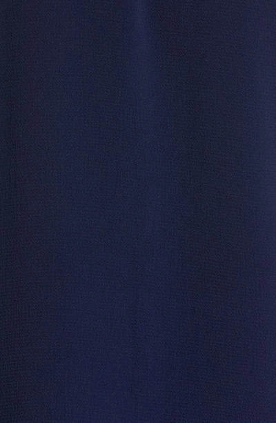 Cece Frill V-neck Button-up Blouse In Classic Navy