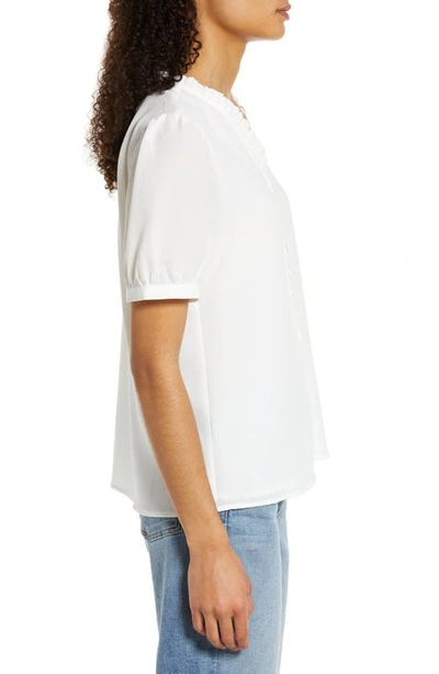 Cece Frill V-neck Button-up Blouse In New Ivory